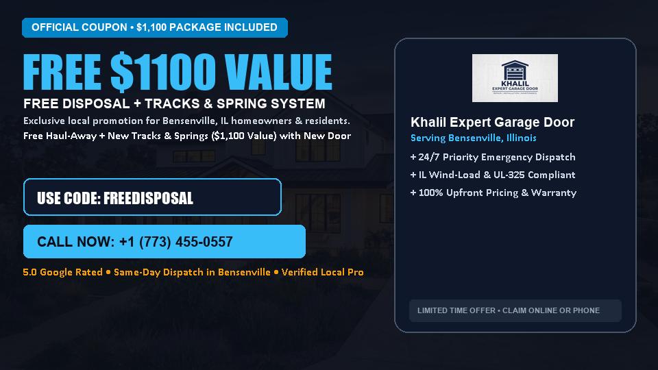 Khalil Expert Garage Door FREE Haul-Away & Heavy-Duty Tracks with New Door